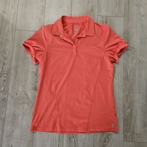 Joe Fresh Women's Golf Shirt, Medium, Peachy Orange/Pink Color